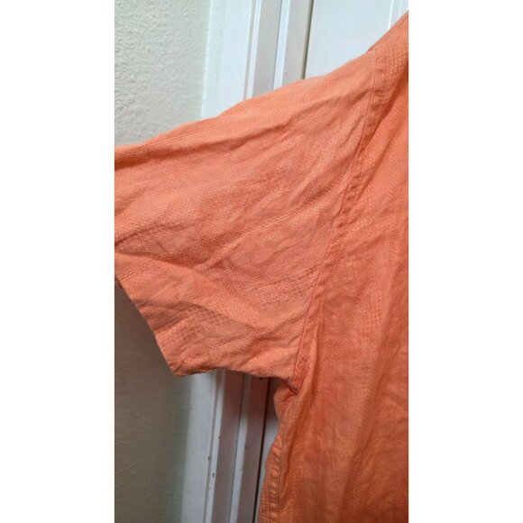Tommy Bahama Men's Orange Short Sleeve Button-Up Shirt 100% Linen Size 3XL - Picture 5 of 8